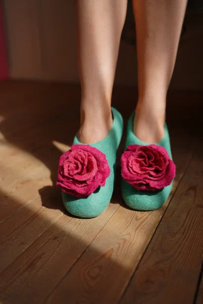 Green with Pink Flower
