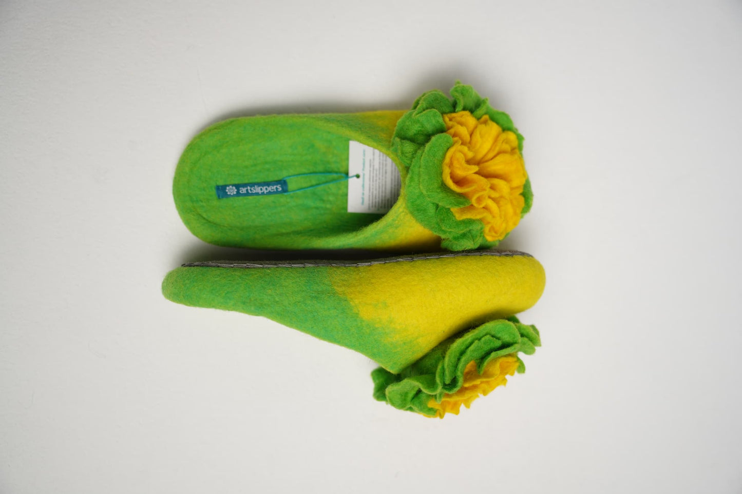 Yellow Lime Green with Flower