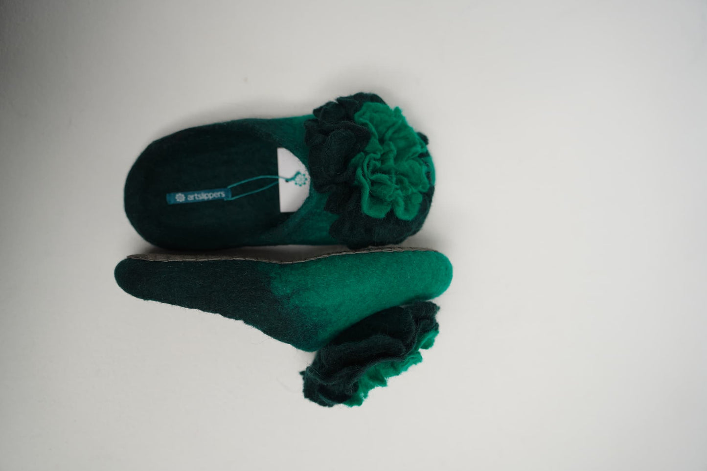 Green with flower