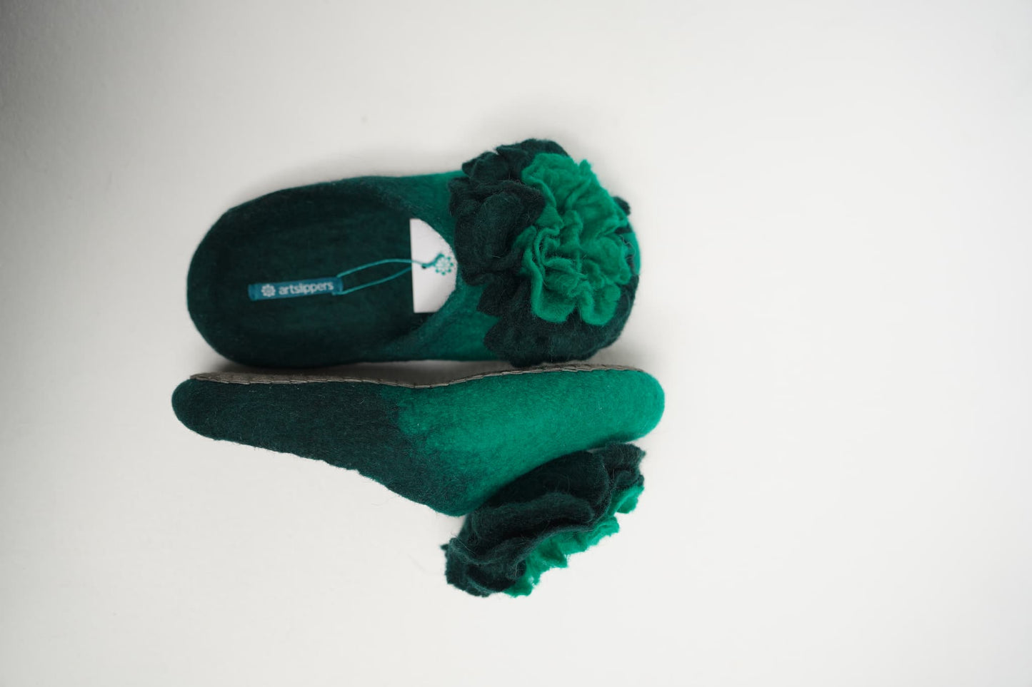 Green with flower