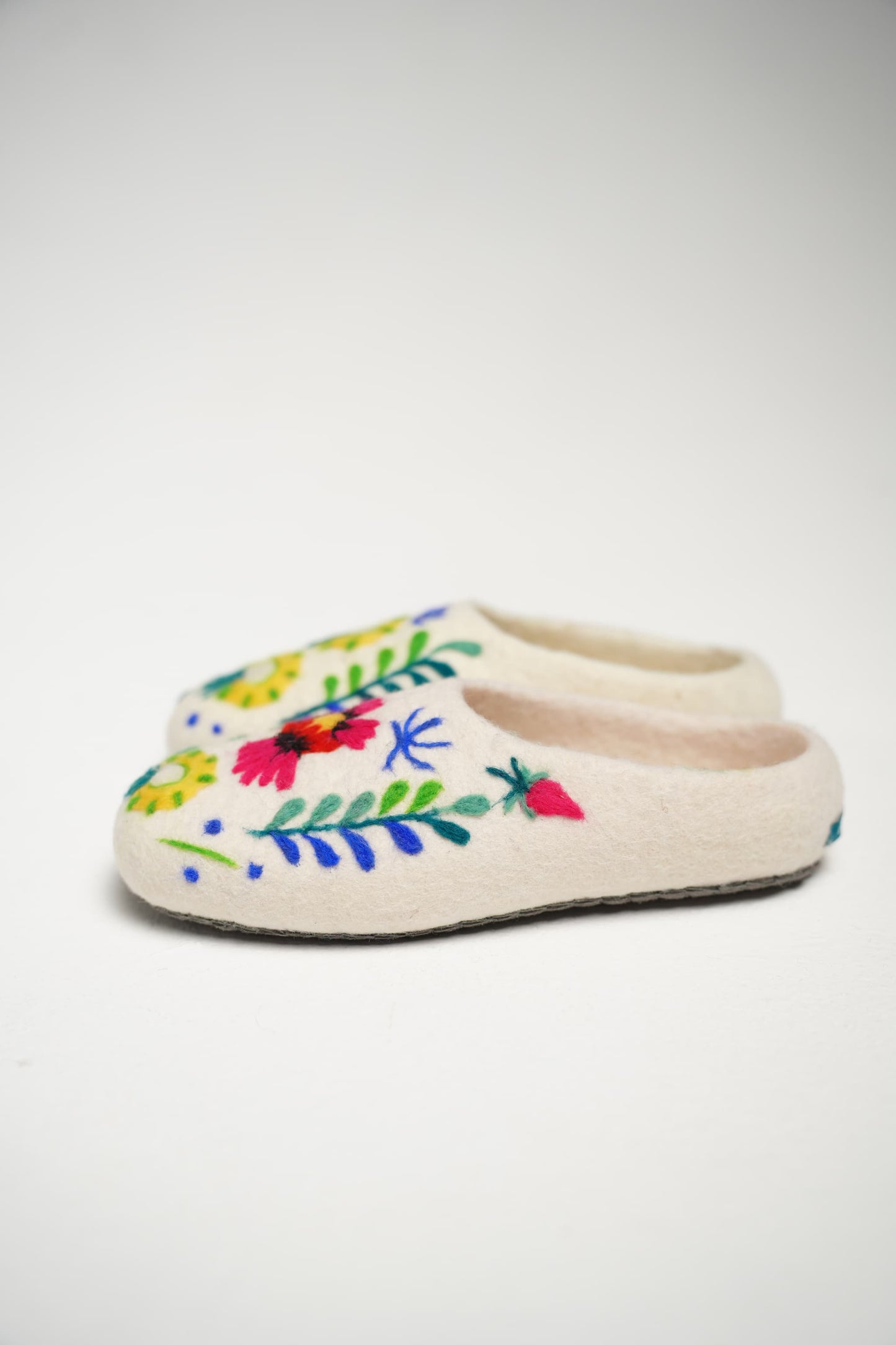White with Multi color flowers