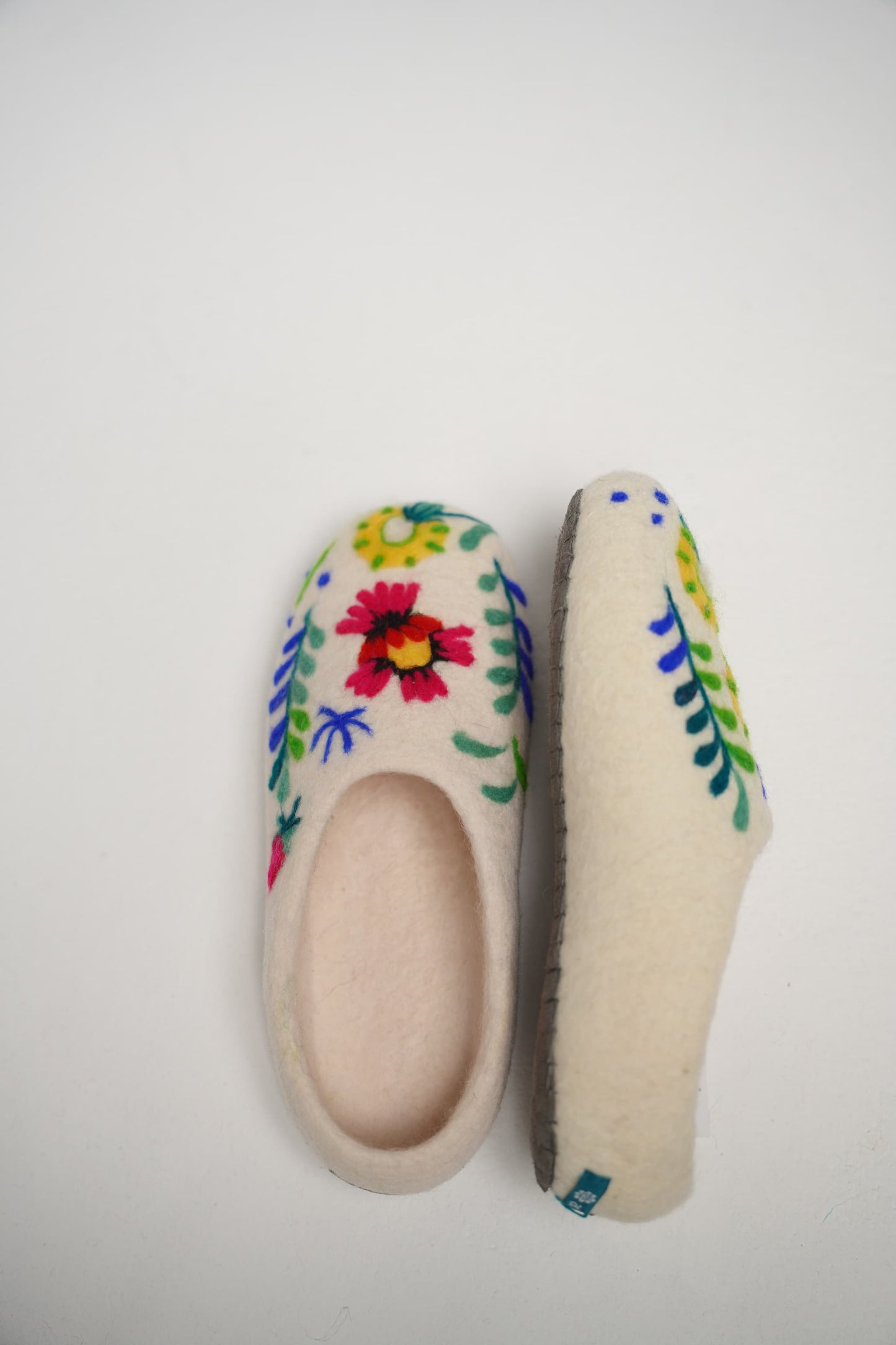 White with Multi color flowers