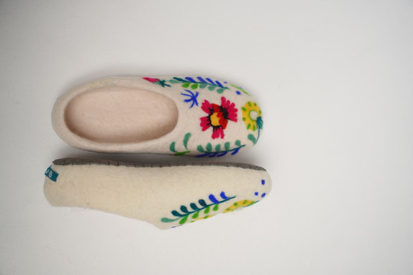 White with Multi color flowers