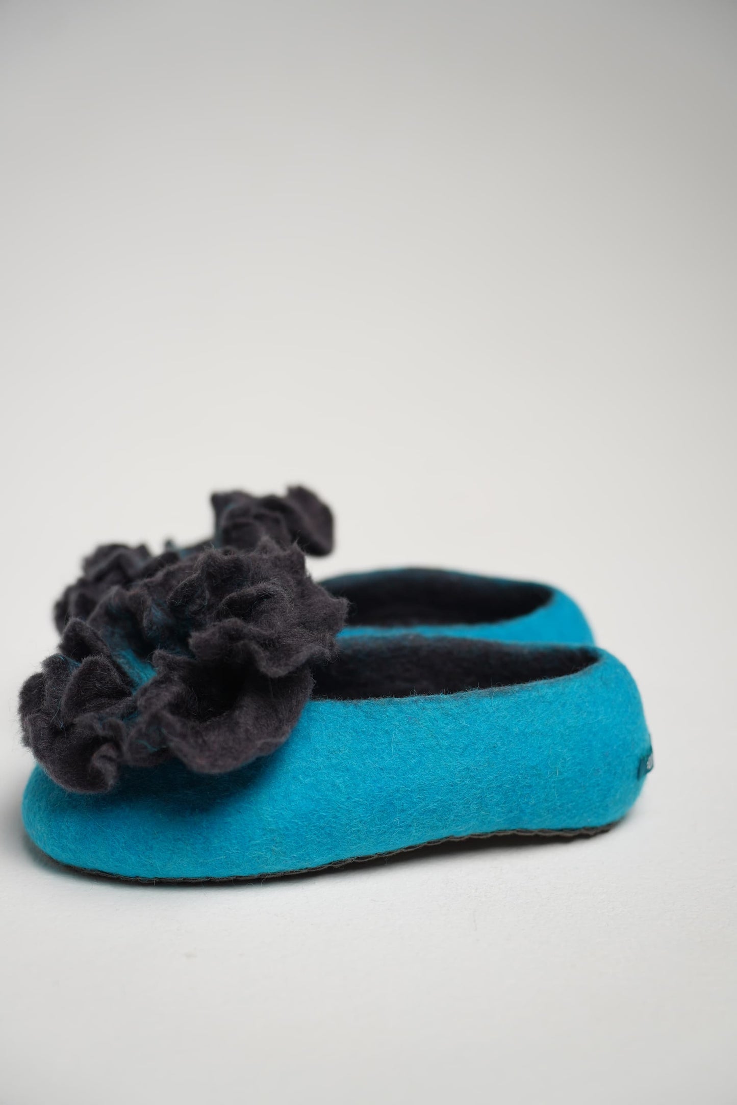 Turquoise Blue with Black flower