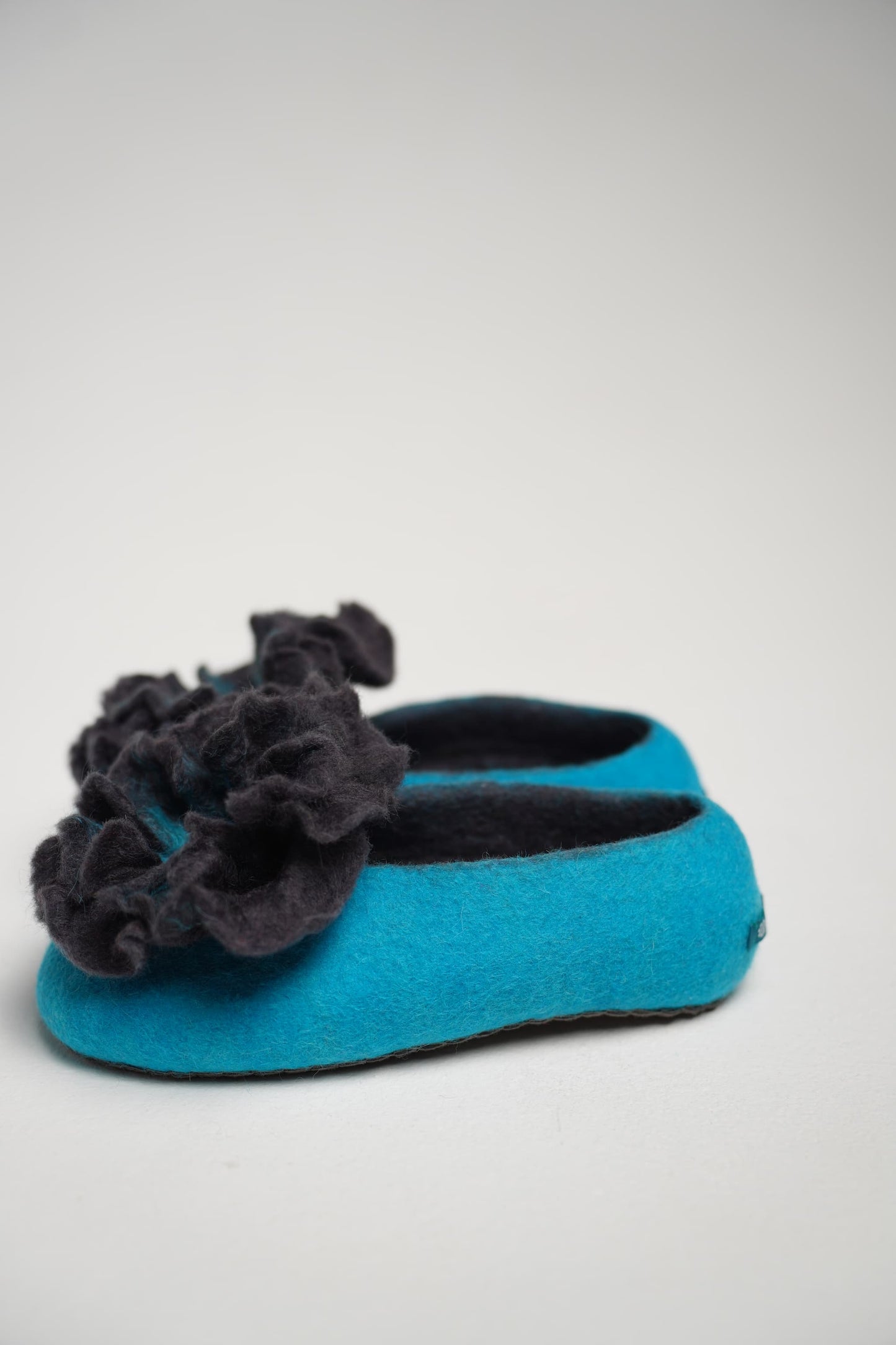 Turquoise Blue with Black flower