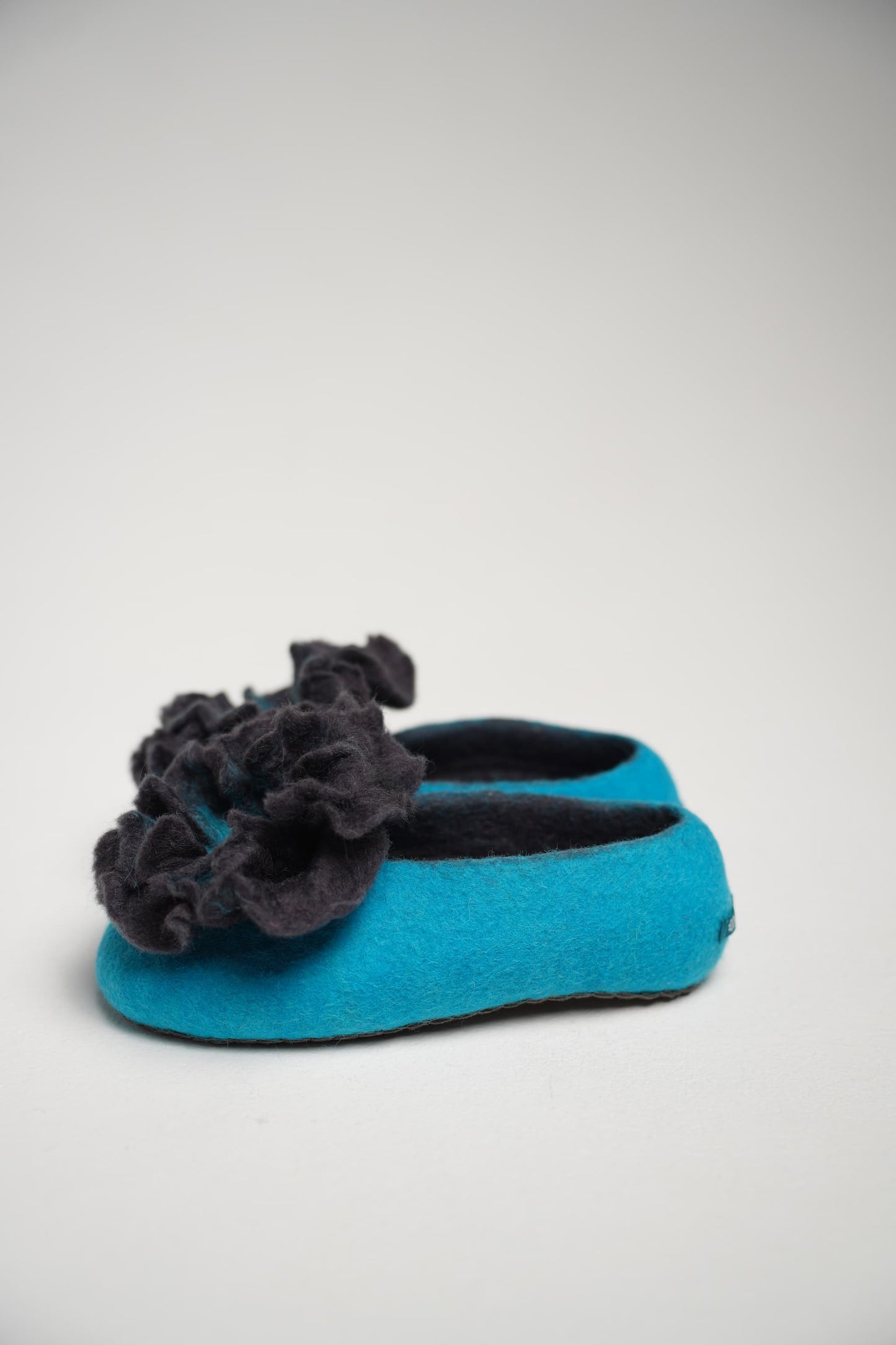 Turquoise Blue with Black flower