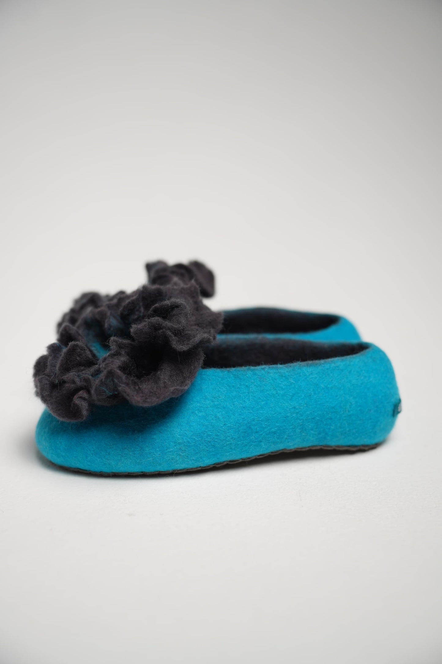 Turquoise Blue with Black flower