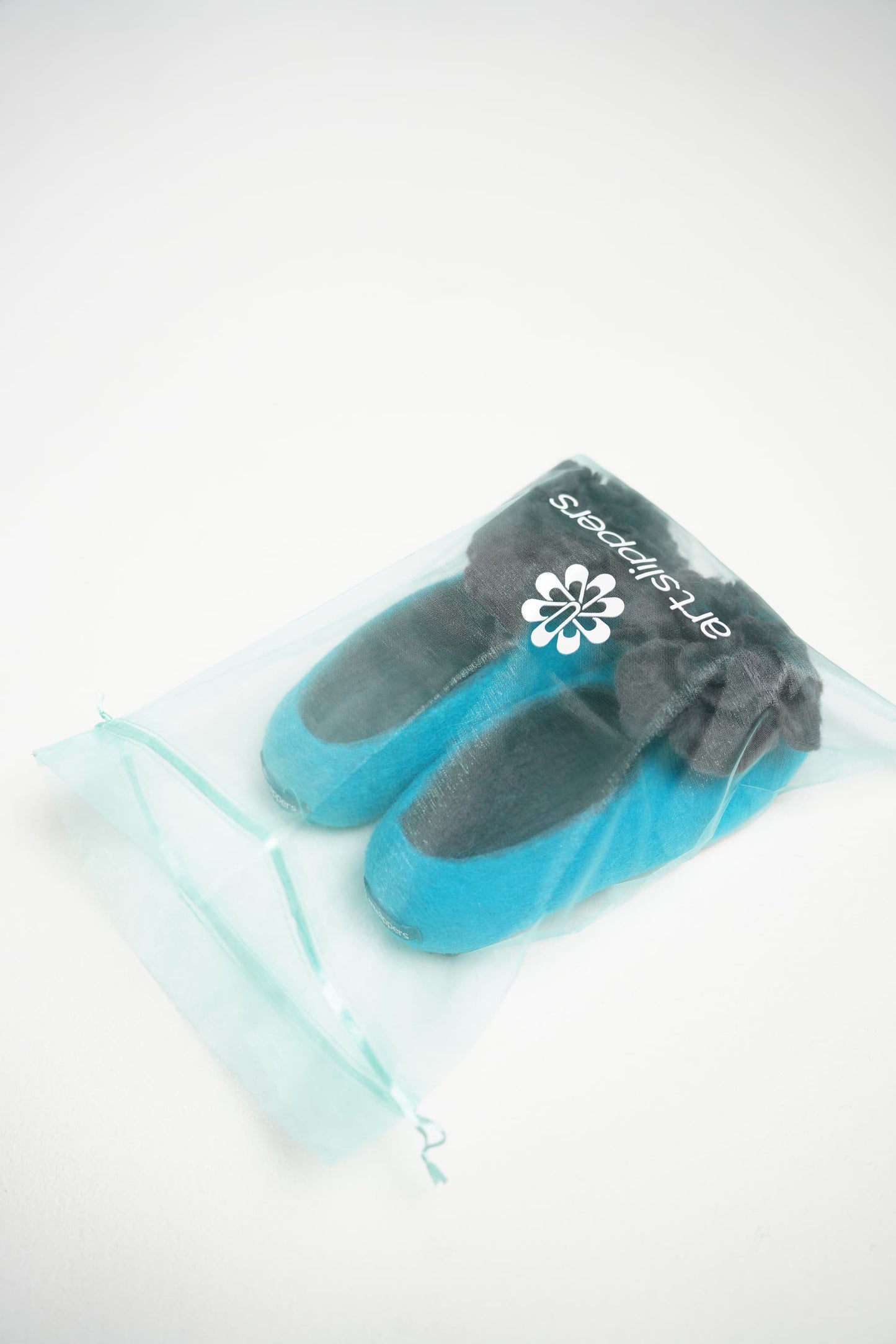 Turquoise Blue with Black flower