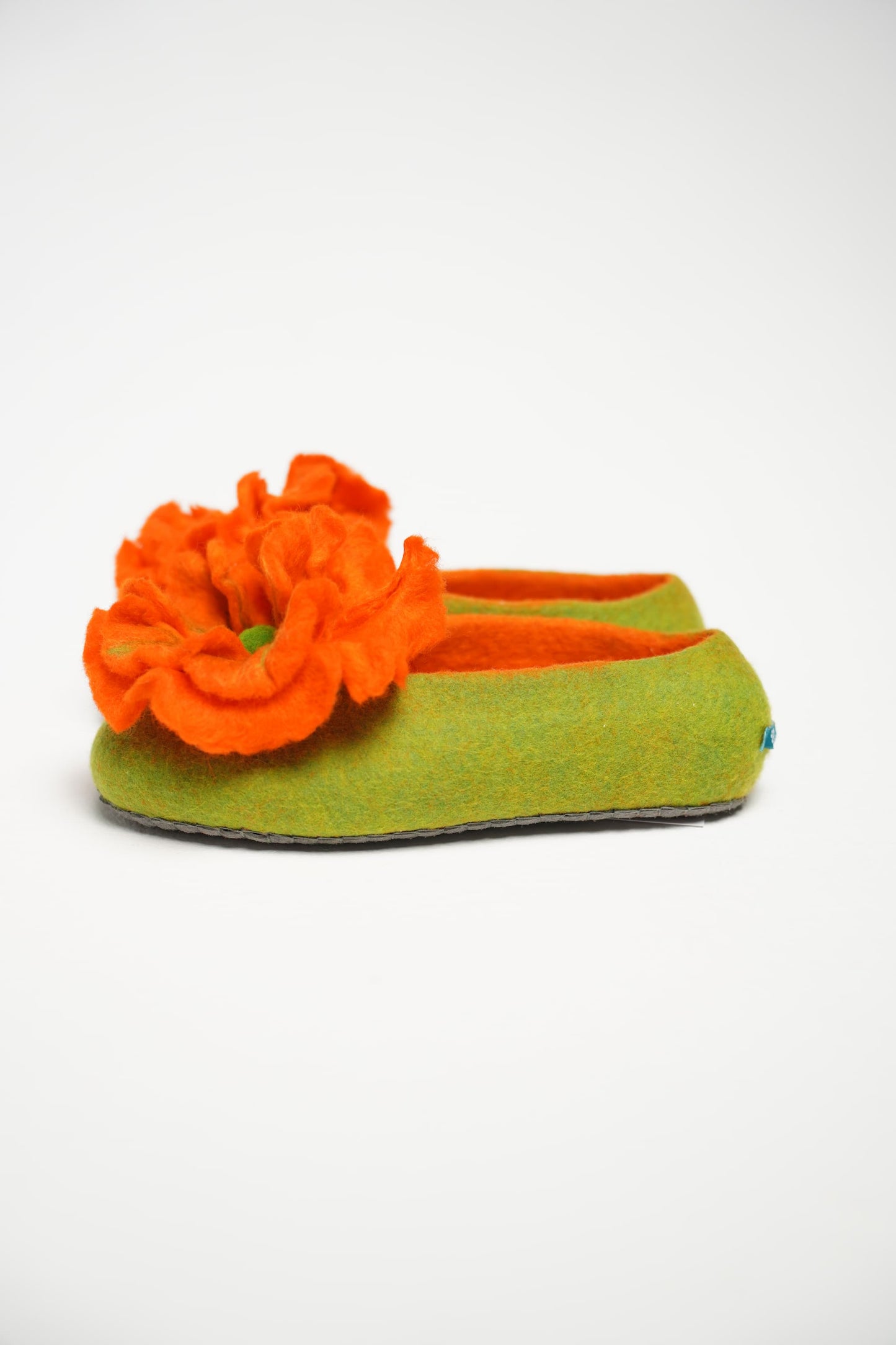 Lime Green with Orange Flower