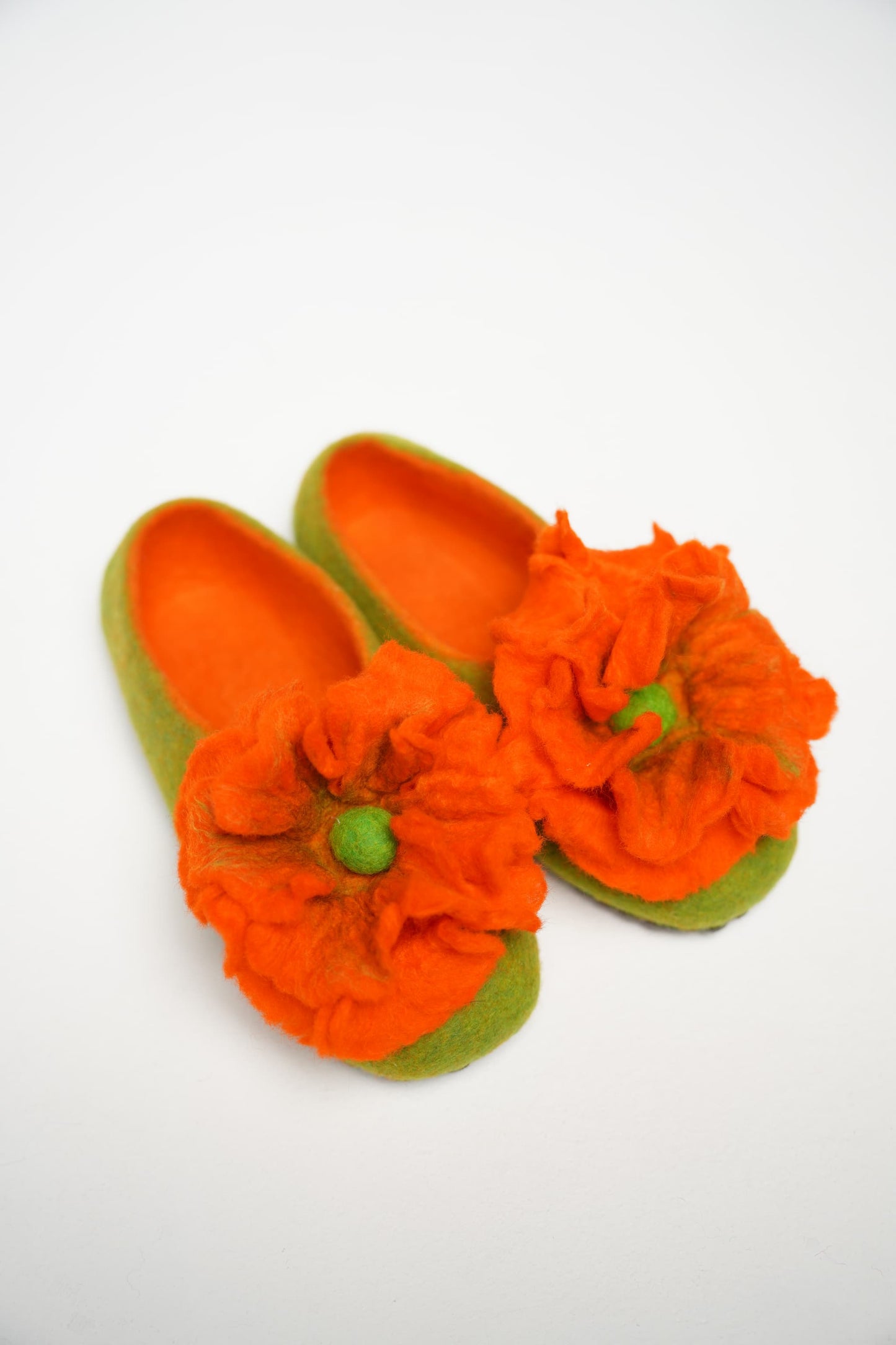 Lime Green with Orange Flower