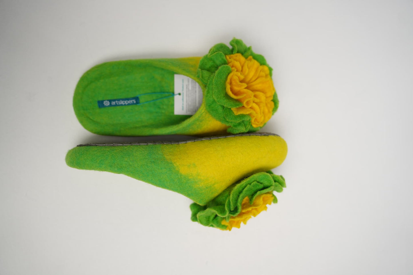Yellow Lime Green with Flower