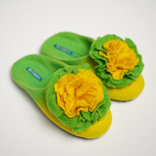 Yellow Lime Green with Flower