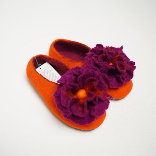 Orange with Purple Flower