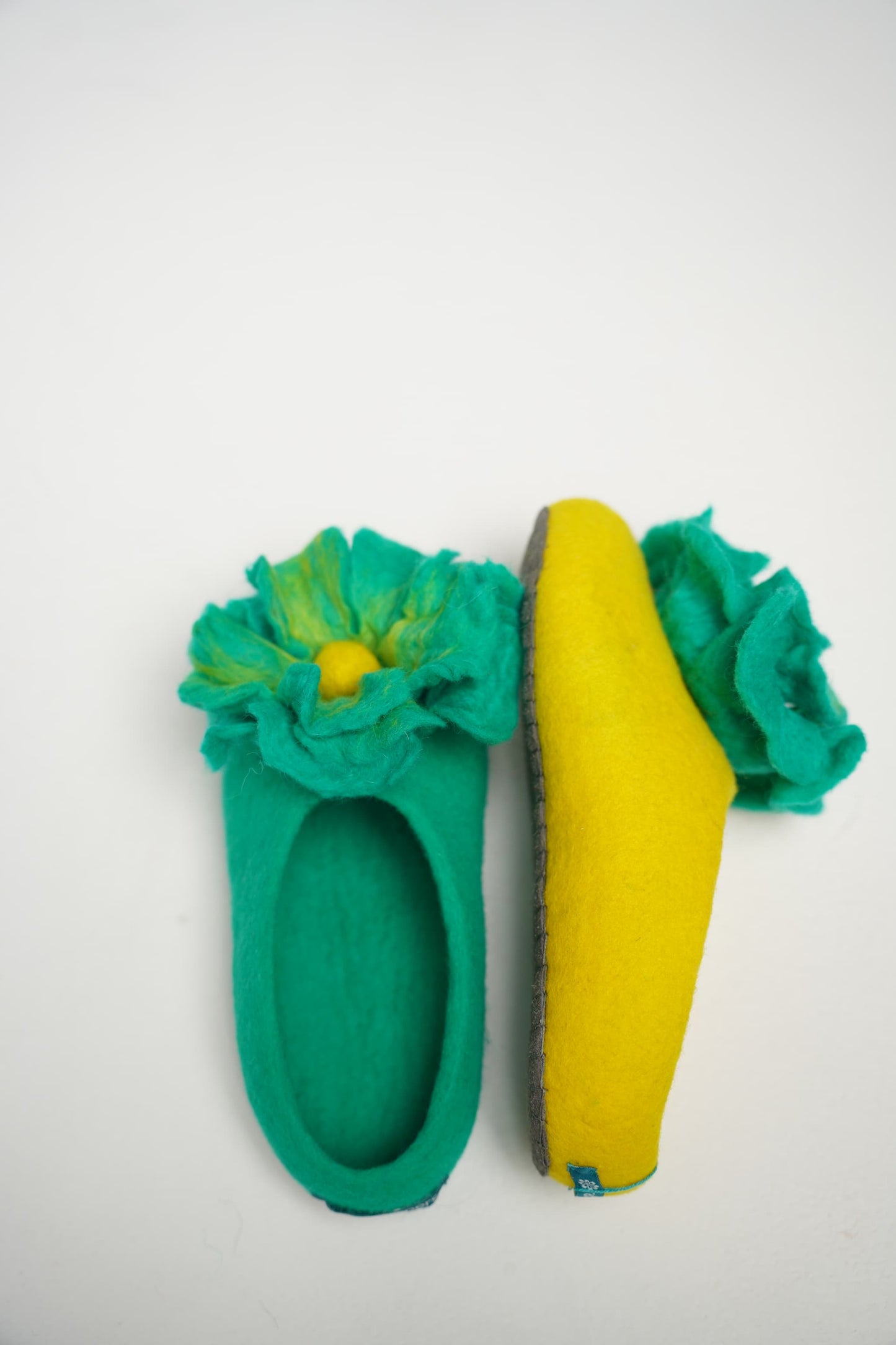 Teal Green Yellow Floral