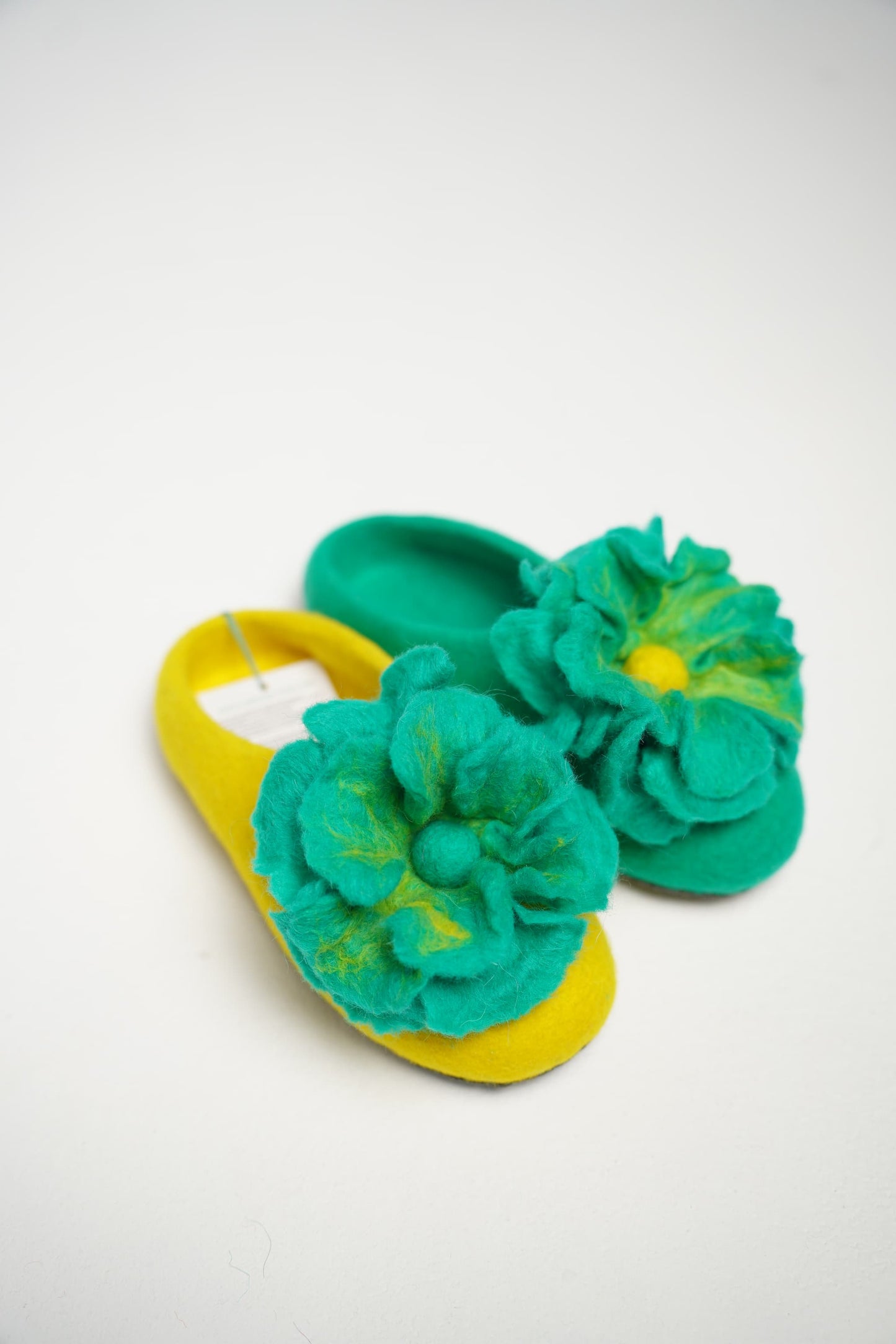Teal Green Yellow Floral