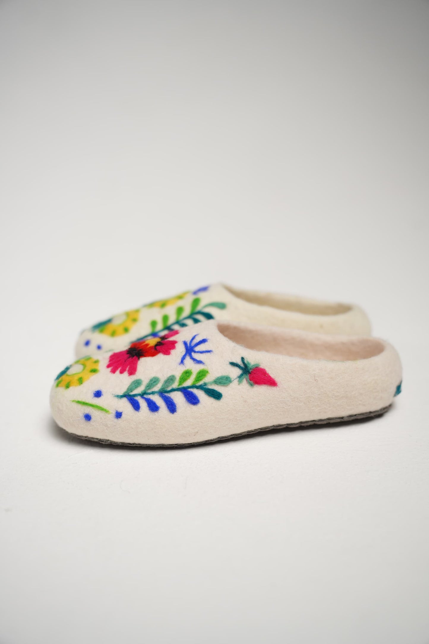 White with Multi color flowers