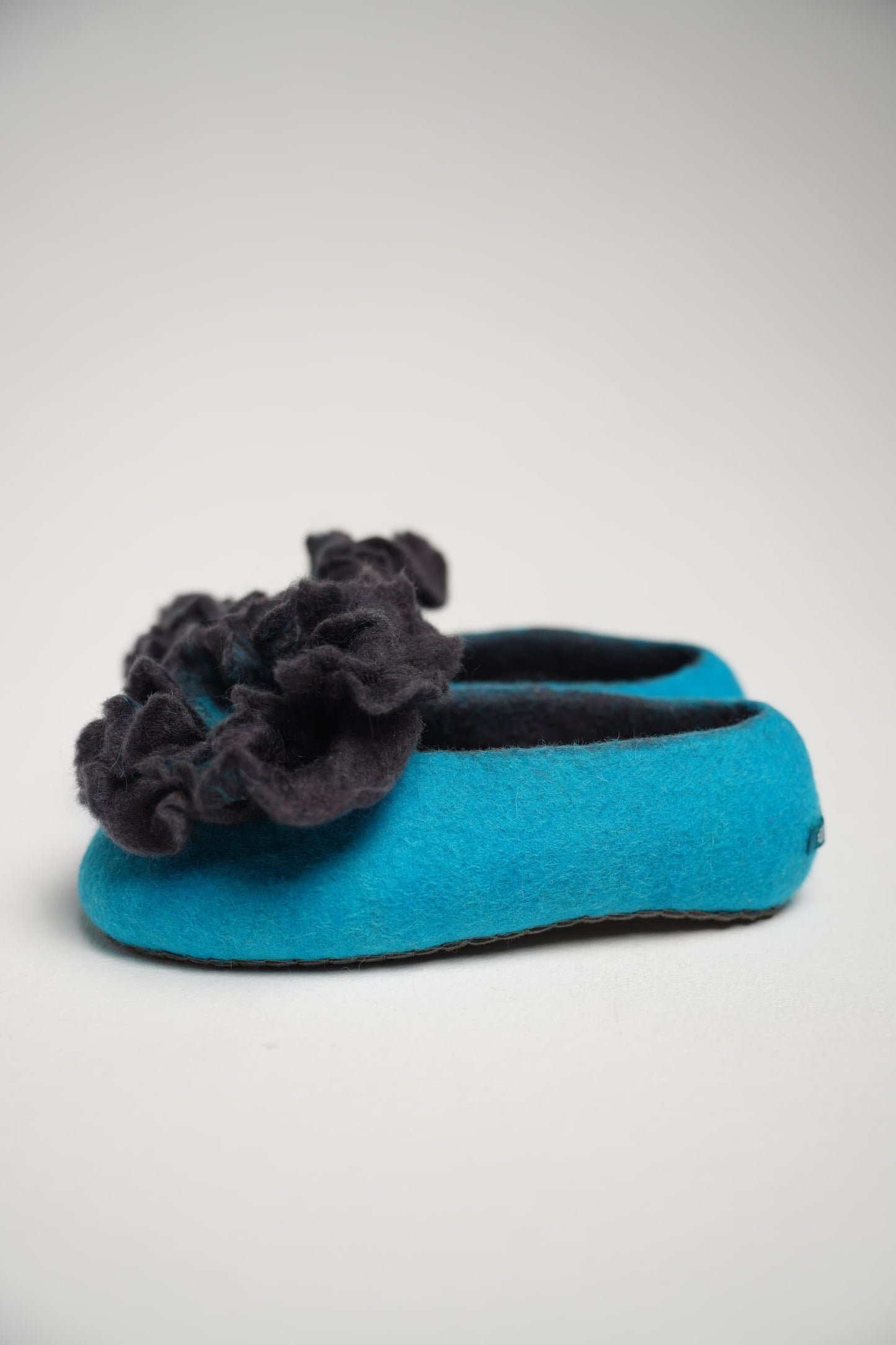 Turquoise Blue with Black flower