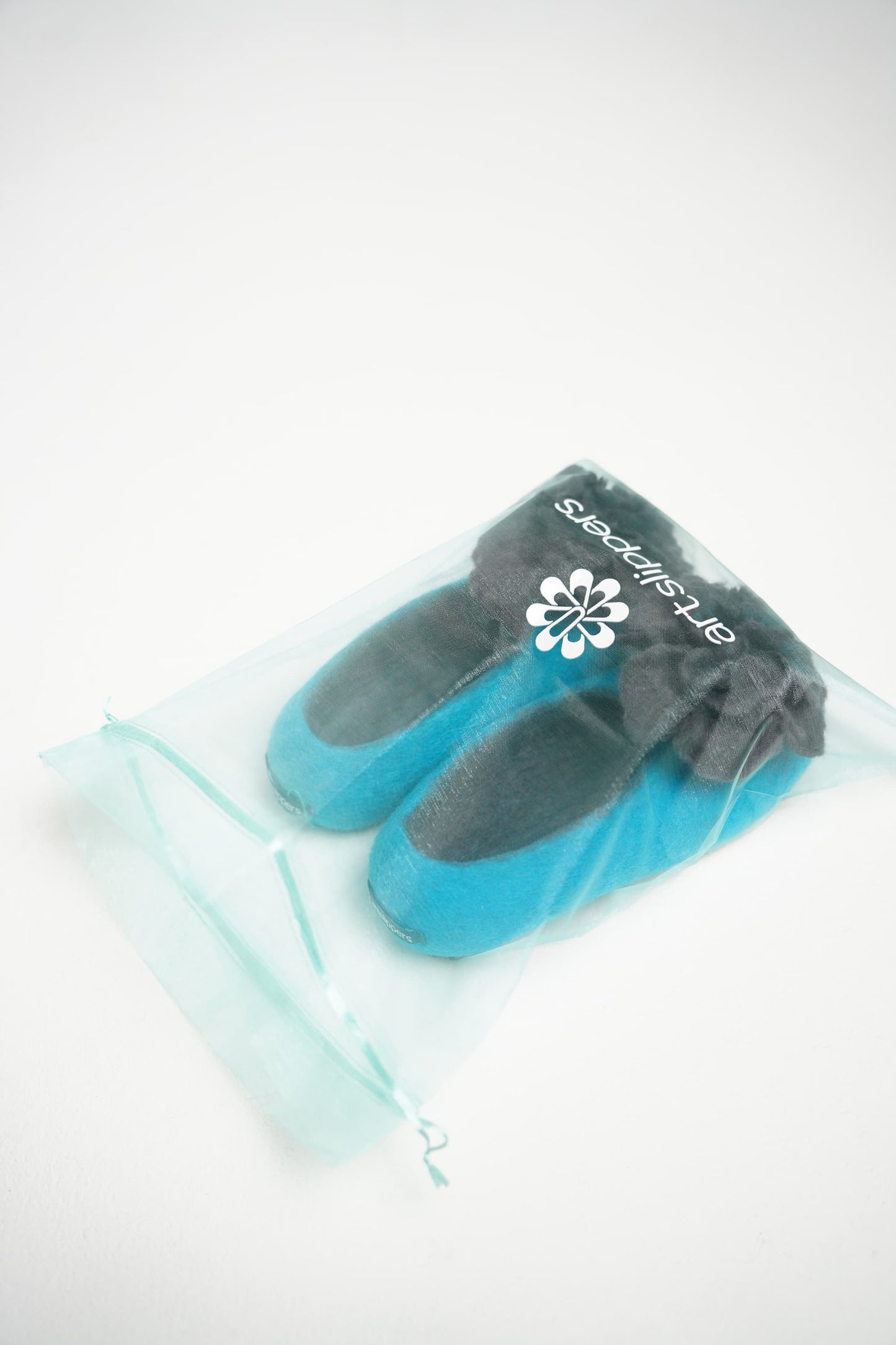 Turquoise Blue with Black flower